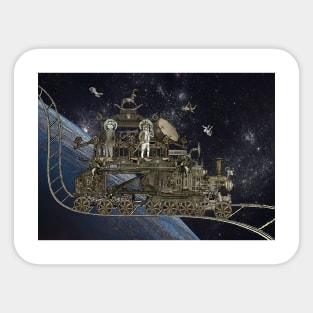 Oriental Steampunk Space Expess Sticker